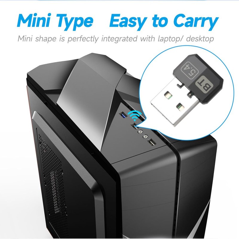 USB Bluetooth 5.4 Adapter Audio Dongle Adapter Mini USB Wireless