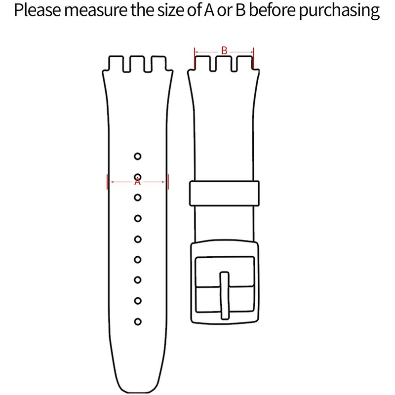 Rihahisy Silicone Rubber Watch Strap/Watch Band Replacement for Swatch (19mm,