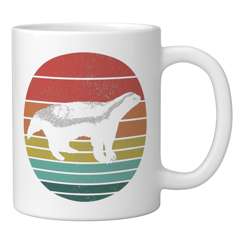 Vintage Honey Badger Ceramic Mug, White