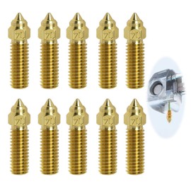 10 pieces K1 brass nozzle set, 3D printer parts, 10 pieces, high speed 0.4 mm nozzles kit for K1, K1 max