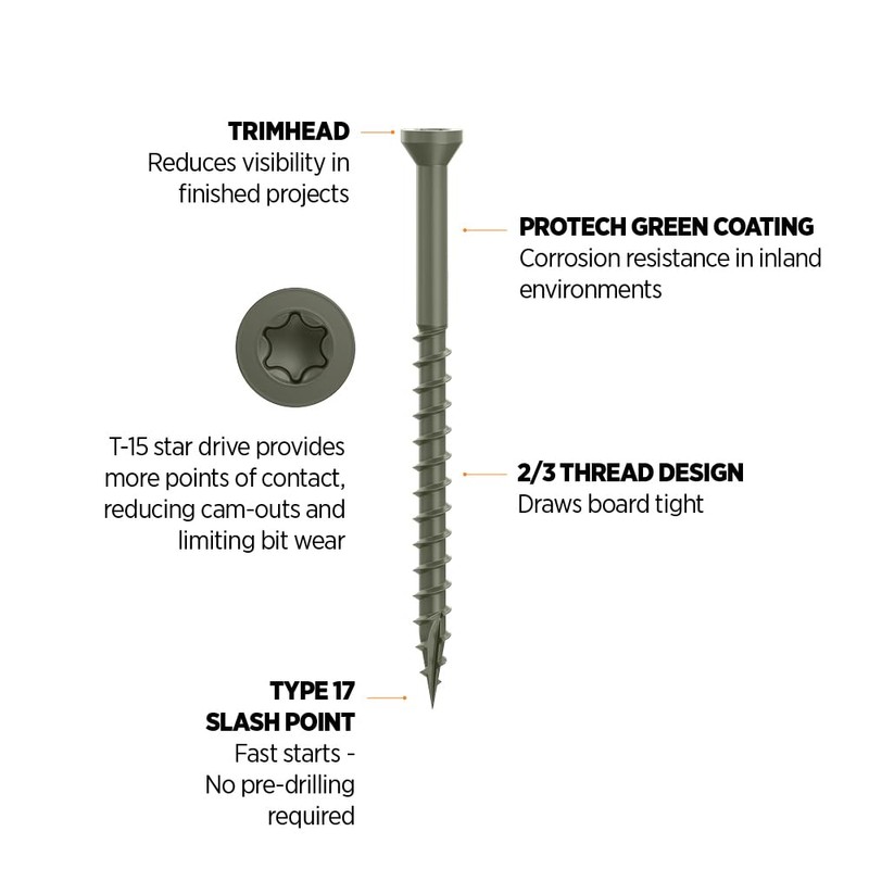 CAMO Premium Trim Screws 2-1/2" #7 ProTech (100 ct)