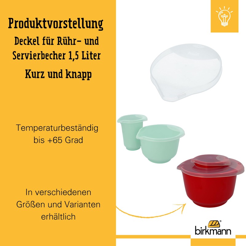 Birkmann 708518 Lid for Mixing Cups, Suitable for Colour Bowls,