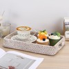Hipiwe Hand Woven Tray with Handle Whitewash Rattan Serving Tray