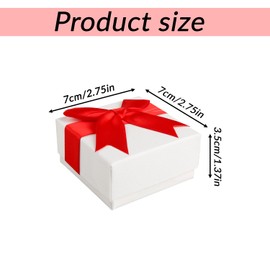 Tabanzhe Small Jewelry Gift Box-2PCS Square Jewellery Storage Box with lid Bow-Knot Necklace Earring Bracelet Gift Box Organizer for Wedding Graduation Christmas Valentine'S Day