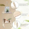 Chunful 2 Pack Macrame Wall Hanging Shelf 2-Tier Boho Wooden