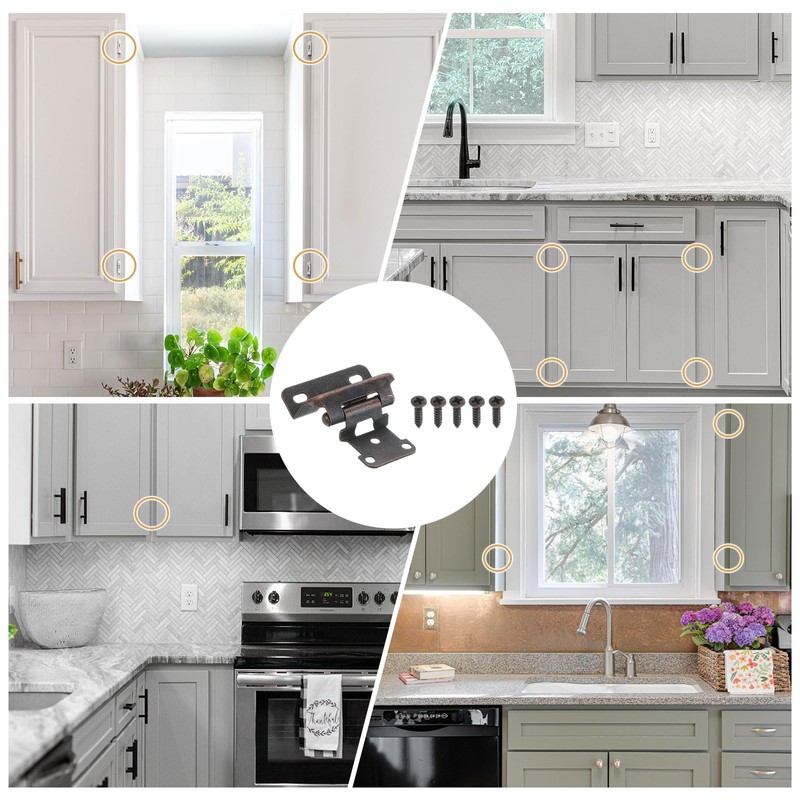 uxcell 10 Pack Self Closing Cabinet Hinges, 1/2" Overlay Cabinet