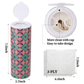 Carson Works Car Tissues Holder 4 Packs Round Car Tissues Cylinder Fit for Car Cup Holder, Home Small Tissue Dispenser with Refill Tissues for Car Bathroom Office