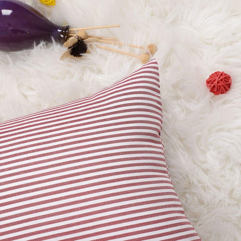 sourcing map Striped Canvas Cushion Covers 1PC, Throw Pillow Covers