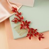 BERYUAN Women Girls Red Rhinestone Hair Comb Teardrop Rhinestone Wedding