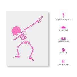 Dabbing Skeleton Stencil - Halloween Stencils, Halloween Decorations, Pumpkin Stencil, Ghostly Art Projects, Skeleton Stencil