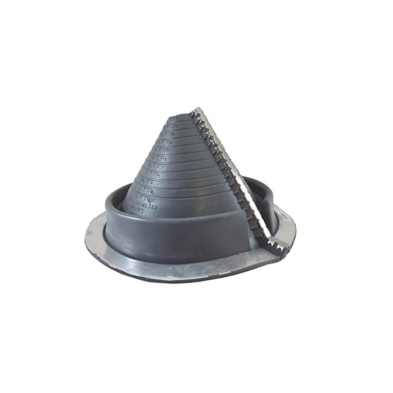 DEKTITE Round Base Pipe Flashing Boot: #802 (RF802G) RETROFIT Gray