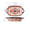 Bicuzat Vintage Flowers Style Ceramic Bakeware Casserole Dish Baking Pan
