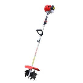 RocoReny 42.7CC 2-Stroke Mini Tiller Cultivator, 1250kw Handheld Gas Powered Lightweight Garden Tiller Cultivator for Farm Plant & Lawn Digging, Weeding Removal & Soil Cultivation 1.1L