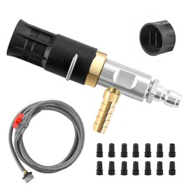 FIXFANS Adjustable Long Range Nozzle for Pressure Washer 5-6.5 GPM, Downstream Injection Spray Nozzle Kit, High Power Washing External Chemical Injector with 1/4” Quick Connect, 2500 to 4000 PSI