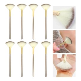 8pz Brocha Abanico Champagne Ideal Mascarillas Y Limpiadores                                                                                          