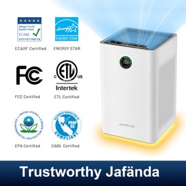 Jafända Air Purifiers for Home Large Room, Smart WiFi and Alexa Control, True HEPA 13 Filter Air Cleaner with Activated Carbon, 1190 Ft², Remove Dust Pollen Smoke Odors, Quiet Sleep Mode 23dB