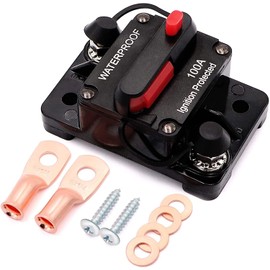 Greluma 100 Amp Circuit Breaker with Manual Reset for Car Marine Trolling Engines Boat ATV Manual Current Protection for Audio System Fuse, 12V-48V DC, Waterproof