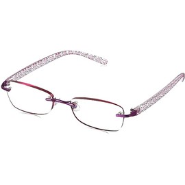 Foster Grant Magnivision Daniella Purple Oval Reaing Glasses with Free CASE +2.00