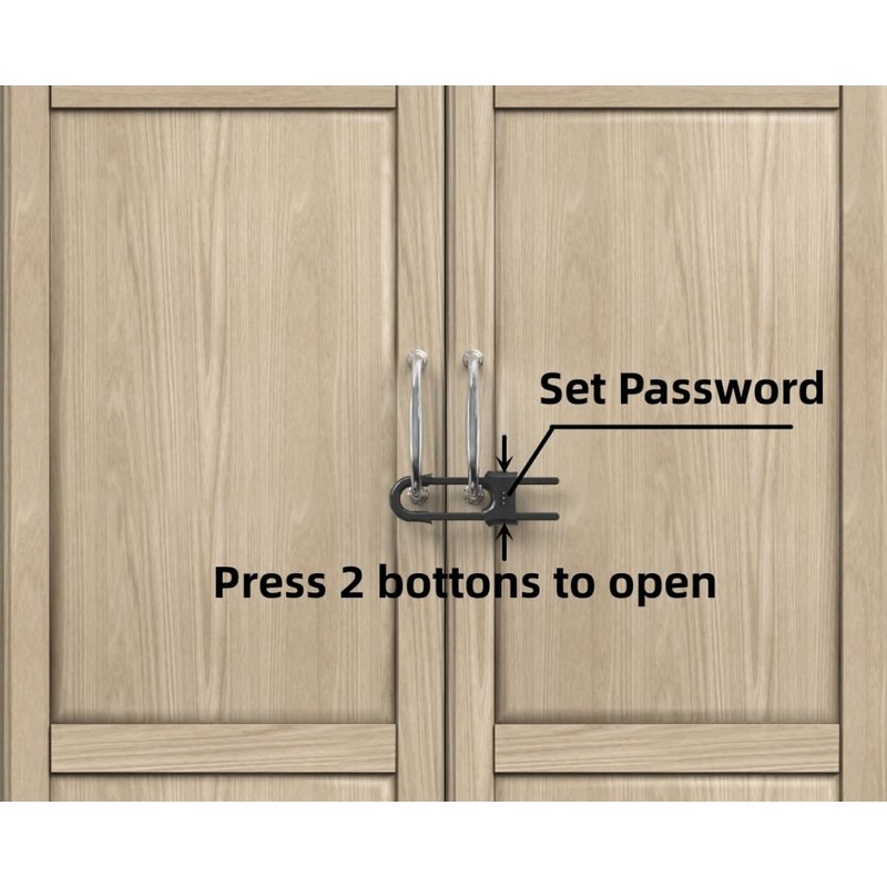 FIGEPO 6 Pack Child Proof U-Shaped Code Sliding Cabinet Door