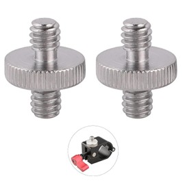 2Pcs 1/4" to 1/4" Male Threaded, Screw Adapter, Double Head Stud Camera Thread Adapter, Double Head Stud Mounting Thread Converter, for Tripods Camera Microphone Stand Speakers Monitor
