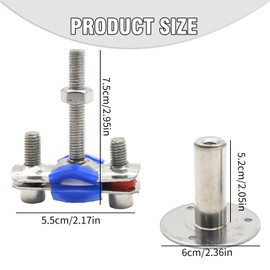 UOIENRT 2Pcs 1/2 Inch Stainless Steel Wall Mount Ceiling Mount Pipe Supports, Adjustable Pipe Bracket Clamp Pipe Strap, Wall Mount Bracket for Pipe Fixing, 1/2 Inch 19mm