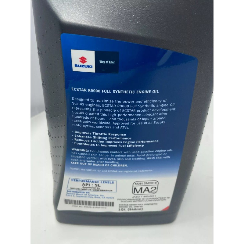 Suzuki OEM 1999-2020 Suzuki GSX1300R Hayabusa 10w40 Full Synthetic Oil