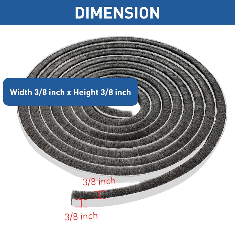 TamBee 787 Inch Self-Adhesive Pile Weatherstrip for Windows & Doors