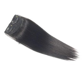 HIYE Hair Extensions 100% Human Hair Piece Extensions One Touch Wig, Volume Up, Point Wig Clip, Top Cover, Double Sided, Backed (Natural Black, 9.8 inches (25 cm)