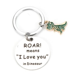 FRULX Unique Dinosaur Keychain, Means I Love You in Dinosaur, Perfect Couples Gift, Cute Stainless Steel Keyring, Great Birthday Gifts for Women, Friendship Gifts, Mum Gifts and Boyfriend Gifts
