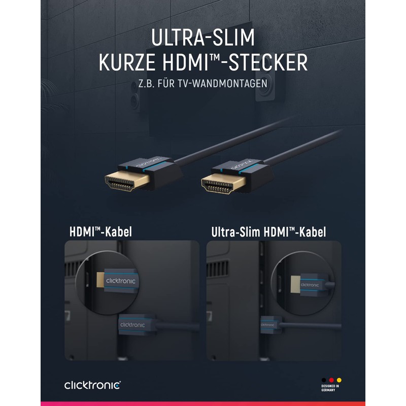 Clicktronic Casual Ultraslim High Speed HDMI cable with Ethernet (4K