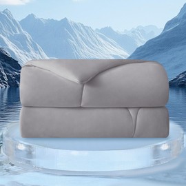 Bailix Cooling Comforter King Size, Thin Summer Blanket for Hot Sleepers & Night Sweats, Ultra Soft & Lightweight & Silk Smooth Ice Blanket, Q-Max>0.4, 108"x90", Gray