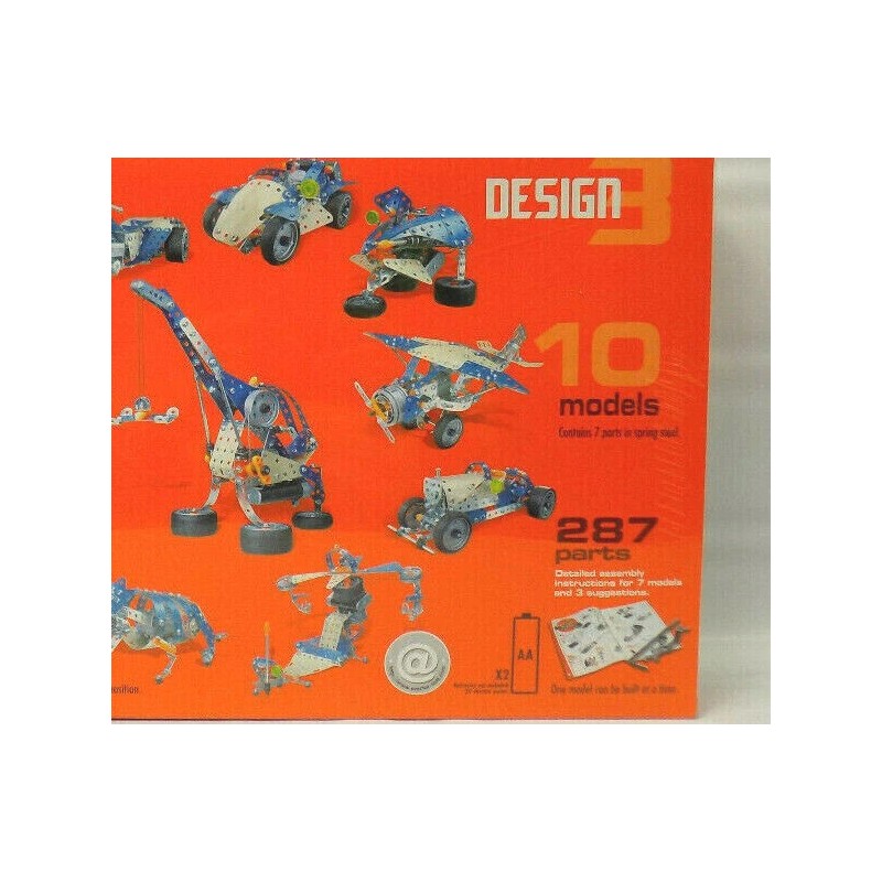Erector/Meccano 2008 Meccano Erector Set Design 3 287 Piece Motorized