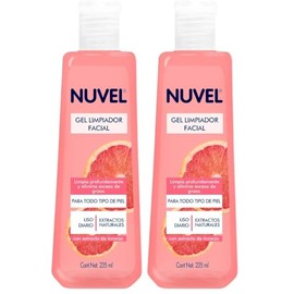 Gel Limpiador Facial Nuvel  Con Extracto de Toronja Natural 235 ml  Para Todo Tipo de Piel  Ingredientes Naturales  Limpieza Suave Profunda (Paquete  
