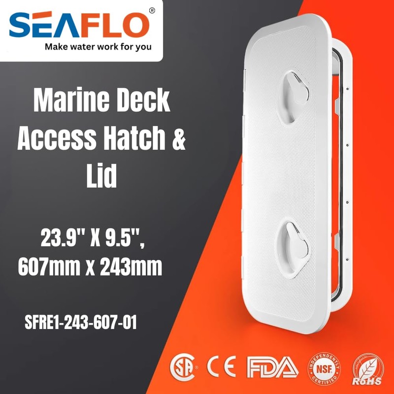 SEAFLO Marine Boat Deck Access Hatch & Lid 23.9" X