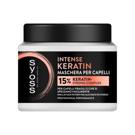 Maschera per capelli Intense Keratin 400ml, 13% Protein-Care-Complex, Syoss Maschera per capelli fragili e che si spezzano facilmente, capelli fino a 20 volte più forti fino allo strato più interno*