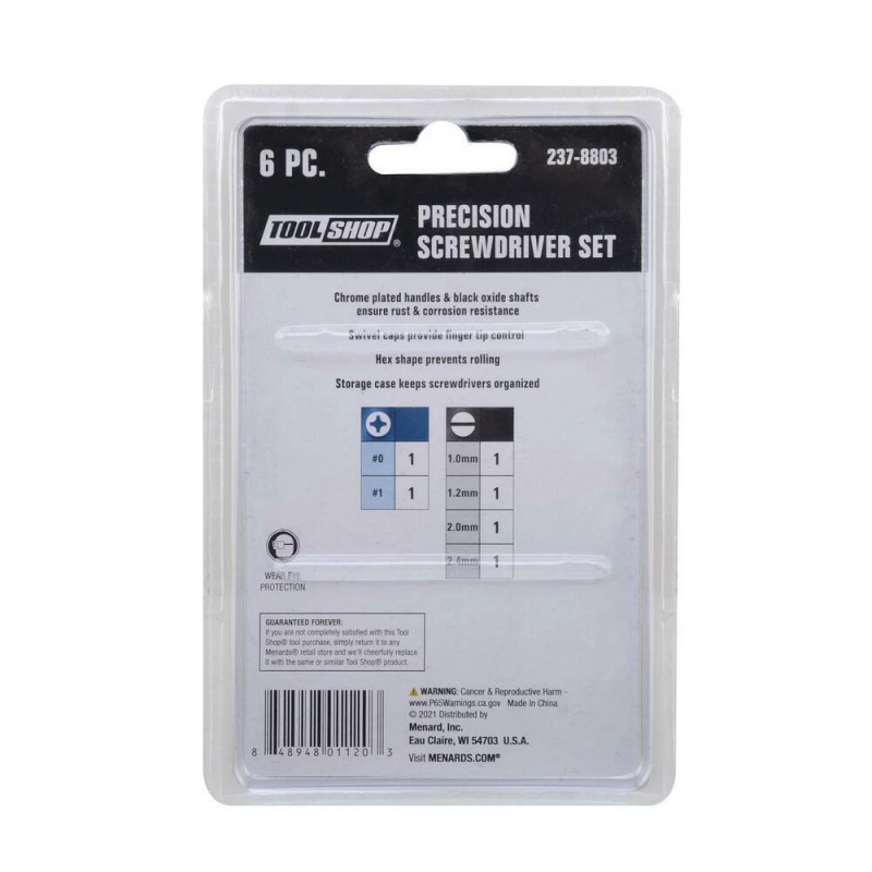 Tool Shop Precision Screwdriver 6 Piece Set Small Electronic Device,