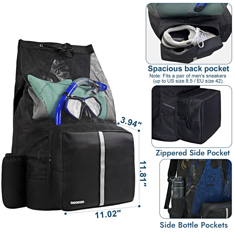 Dizokizo XL Mesh Scuba Diving Backpack, 110L Extra Large Dive