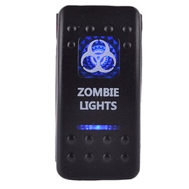 E Support™ 12V 20A Bar Rocker Toggle Switch Blue LED Zombie Light Car Boat 5Pin