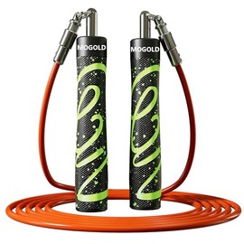 Cuerda de saltar con peso para hombres y mujeres, intercambiable 1/5 libras, 1/4 libras, 1/2 libras, cuerda de saltar pesada - Giro de 360 grados, lon