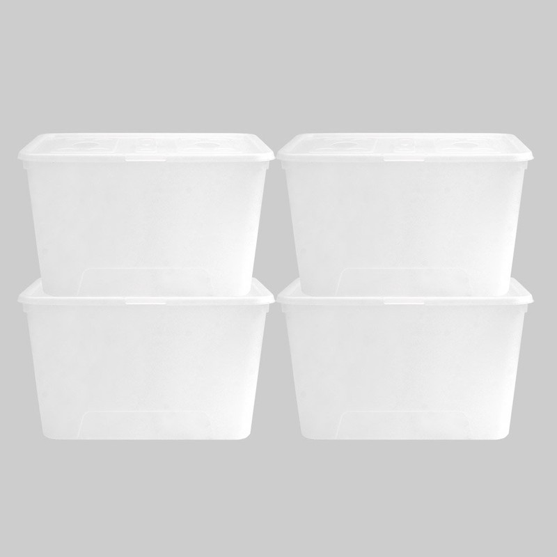 Bono House Porter Translucent Clothes Organizer, 72L, 4pcs. Large Transparent