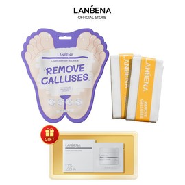 LANBENA  Foot Peel Mask Series - Smooth Exfoliation, Improve Dryness & Cracking, Moisturizing, Anti-Oxidation & Brightening-1 pair Nail Moisturizer:_LANBENA LAVENDER FOOT PEEL MASK