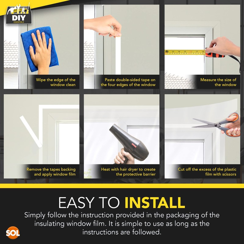 1.5m x 4m Window Insulation Film Kit for Winter &