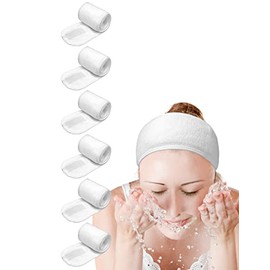 EUICAE - Diadema de spa para el pelo, antideslizante, elástica, lavable, para lavado facial, tratamiento deportivo, se adapta a todos los colores blan