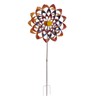 Outdoor 3D Windmill Colourful Exquisite Metal Wind Spinner with Ground