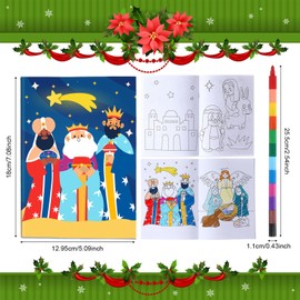 24 Pcs Christmas Coloring Book for Kids Bulk with 24 Crayons, Christmas Activity Books with Marker Xmas Stocking Goodie Bag Stuffers for Holiday Students Classroom Gifts Party Favors (Adorable)