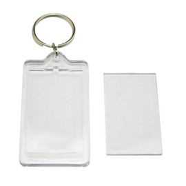 10 Pcs Double Sided Blank Photo Keychain, Acrylic Clear Photo Key Fob Holder,with Split Ring,Used to Put Photos,Inner Diameter 29x44mm