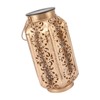 LED Solar Lantern Waterproof Hanging Metal Lamps Small Hexagonal Lantern