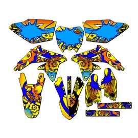 Senge Graphics Inc 2008-2017 RMZ 450 ZANY Yellow Senge Graphics Kit Compatible with Suzuki - Complete Kit, 19/21