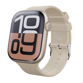 W&O Smart Watch for Android & iOS, 2.04" Touch Screen Fitness Tracker with Answer/Make Calls, IP67 Waterproof, Pedometer, 100+ Sport Modes - Color: GOLD