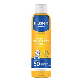 Mustela Baby Mineral Sunscreen Spray SPF 50 Broad Spectrum - Body Sun Spray for Sensitive Skin - Non-Nano, Water Resistant & Fragrance Free - 6 fl.oz.